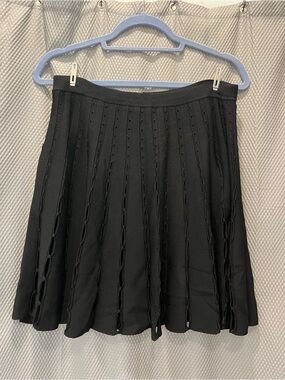 Alice + Olivia black pleated knit mini skirt - Medium